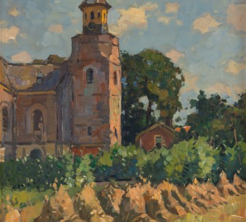 NH Dorpskerk te Nunspeet met korenschoven. Noord-Veluws Museum.jpg